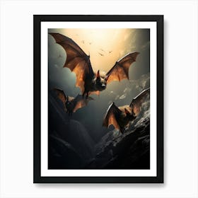 Bat Flying Illustration 4 Poster