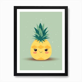 Pineapple Kawaii Illustration 3 Art Print