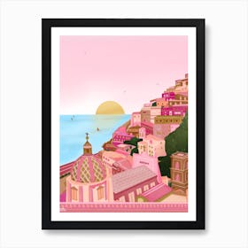 Pink Positano  Art Print