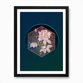 Abstract French Rose Floral Mosaic Botanical Illustration n.0076 Art Print