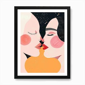 Kissing Women 1 Art Print