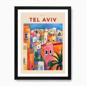 Tel Aviv Israel 3 Fauvist Travel Poster Art Print