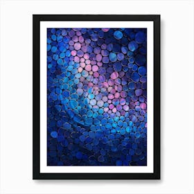 Abstract Blue And Pink Tiled Background Art Print