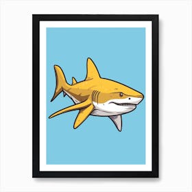 A Lemon Shark In A Vintage Cartoon Style 4 Art Print