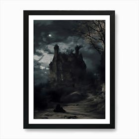 Dark Gothic Haunted House Art Print