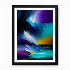 Stormy Weather Waterscape Bright Abstract 1 Art Print