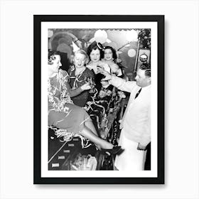 New Year's Eve Party, Bar Cart Decor, Vintage Black and White Old Photo Art Print