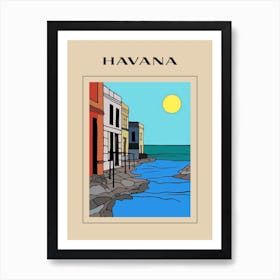 Minimal Design Style Of Havana, Cuba 2 Poster Art Print