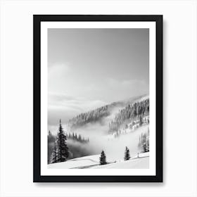 Beaver Creek, Usa Black And White Skiing Poster Art Print