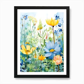 Watercolor Flowers 53 Art Print