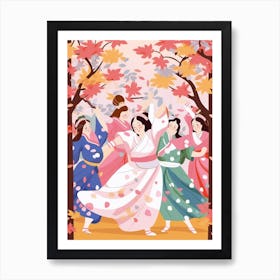 Awa Odori Dance Japanese Traditional Illustration 1 Art Print