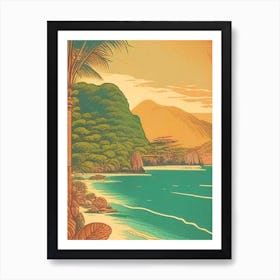 Nusa Penida Indonesia Vintage Sketch Tropical Destination Art Print