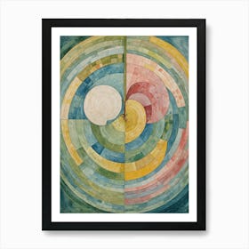 Abstract Rainbow Spiral Art Print