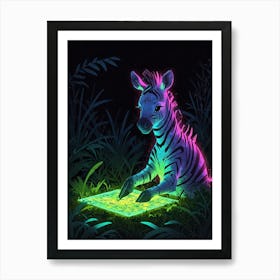Neon Zebra Art Print
