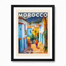 Chefchaouen Morocco 2 Fauvist Painting  Travel Poster Art Print