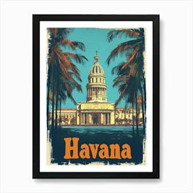 Aihrgdesign A Retro Travel Poster For Havana 3 Art Print