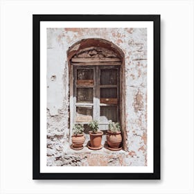 Weathered Window, Naxos Art Print