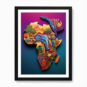 Africa Map 5 Art Print