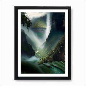 Gocta Cataracts, Peru Realistic Photograph (1) Art Print