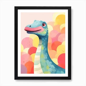 Colourful Dinosaur Brachiosaurus 2 Art Print