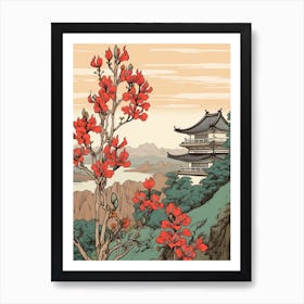 Hagi Bush Clover 2 Japanese Botanical Illustration Art Print