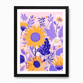 Sunflowers Background Art Print