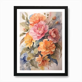 Watercolor Roses 3 Art Print