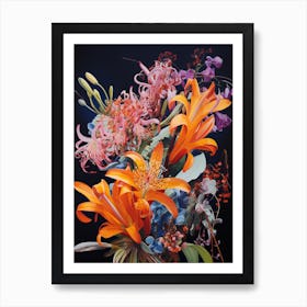 Surreal Florals Kangaroo Paw 4 Flower Painting Art Print