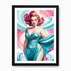 Portrait Of A Curvy Woman Wearing A Sexy Costume (27) Art Print