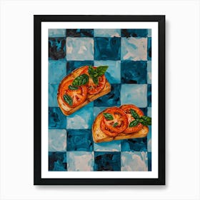 Bruscetta Blue Checkerboard 1 Art Print