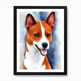 Basenji 2 Watercolour Dog Art Print