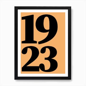 1923 Typography Date Year Word Art Print