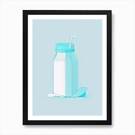 Nonfat Buttermilk Dairy Food Minimal Line Drawing Art Print