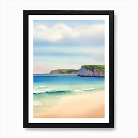 Tenby South Beach, Pembrokeshire, Wales Watercolour Art Print