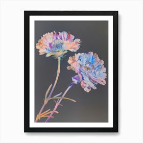 Iridescent Flower Scabiosa 3 Art Print