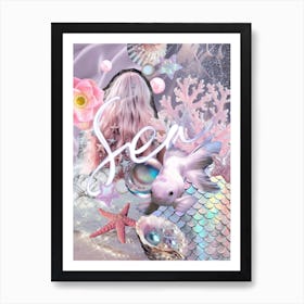 Sea Vibes. Mermaidcore Collage Art Print