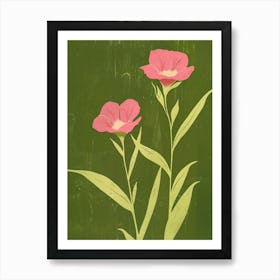 Pink & Green Veronica 1 Art Print