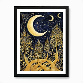 Golden Tree Of Life Art Print