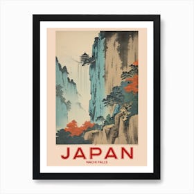 Nachi Falls, Visit Japan Vintage Travel Art 3 Art Print