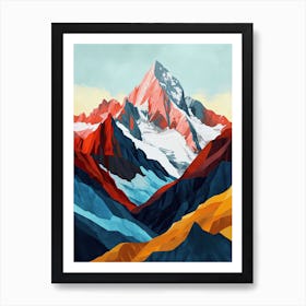 Ethereal Enclave: Minimalist Peaks Art Print