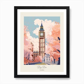 Big Ben, London   Cute Botanical Illustration Travel 8 Poster Art Print