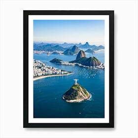 Aerial View Of Rio De Janeiro Capturing Cristo Redentor Christ The Redeemer Statue On Corcovado Mo (6) Art Print