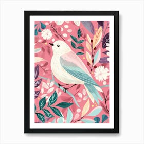 Bird On A Pink Background Art Print