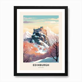 Vintage Winter Travel Poster Edinburgh Scotland 4 Art Print