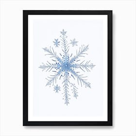 Unique, Snowflakes, Pencil Illustration 4 Art Print