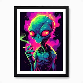 Psichedelic Alien Art Print