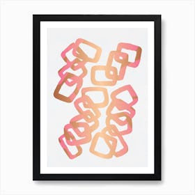 Gold Pink Rectangle Chain Art Print