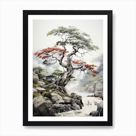 Shikoku Pilgrimage In Shikoku, Japanese Brush Painting, Ukiyo E, Minimal 1 Art Print