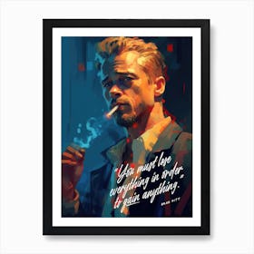 Brad Pitt Art Quote Art Print