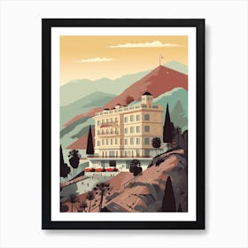 Santiago De Chile Travel Illustration 4 Art Print